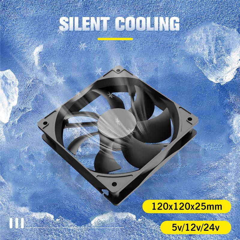 120mm 12cm 12025 Fan 5V 12V 24V 120mm*120mm*25mm Fan DC Brushless Cooling Fan 120x120x25mm USB 2PIN PC Computer Case Cooler