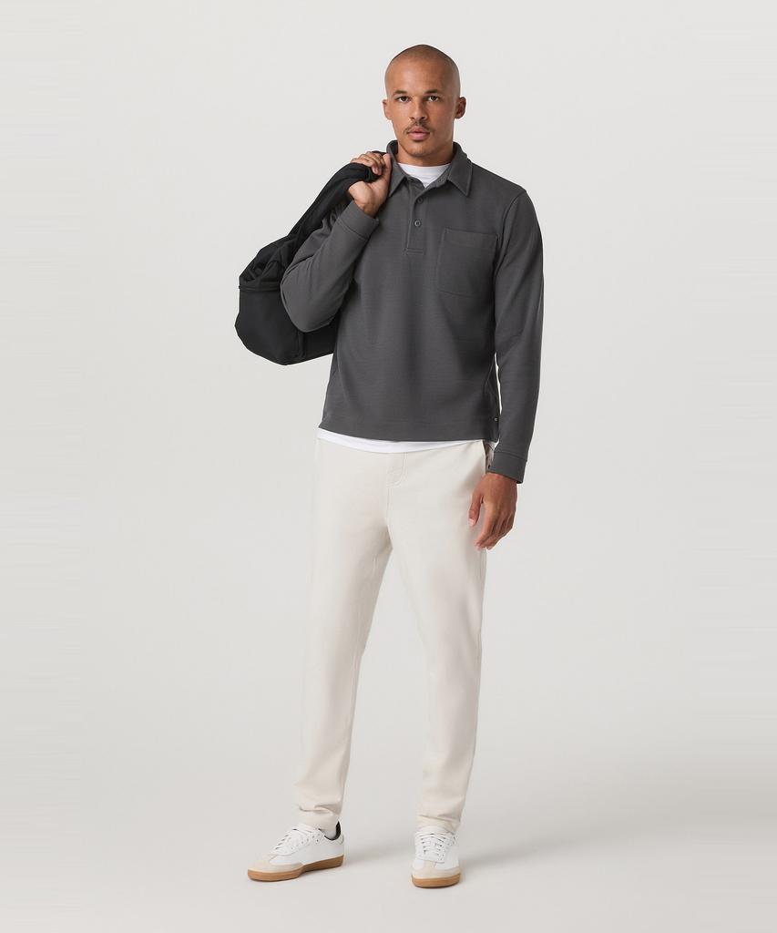 VUORI [Men'S] Long Sleeve Waffle Polo_Dark Gray Vr16121051