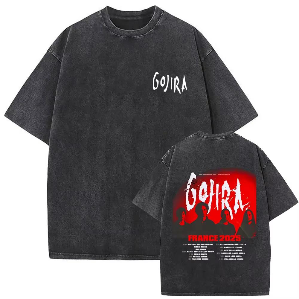 Стирка Винтажная Металлическая Рок-Группа Gojira Футболка От Марса К Сириусу Футболки Мужские Женские Готическая Панк Оверсайз Футболки Уличная Одежда