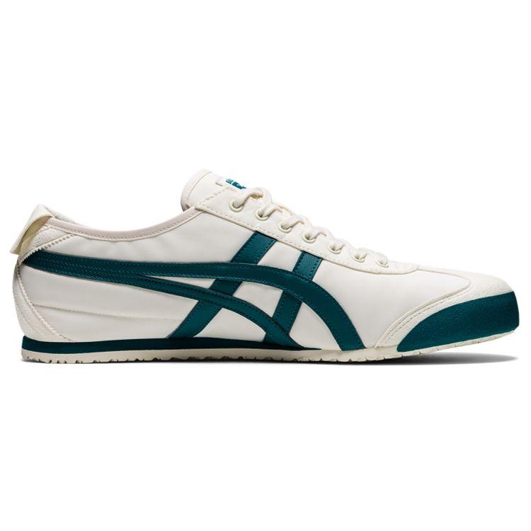 ONITSUKA TIGER Mexico 66 Ткань Синтетическая кожа Спорт Удобные Нескользящие Низкие Повседневные Кроссовки Унисекс Белый Зеленый 1183B497-103