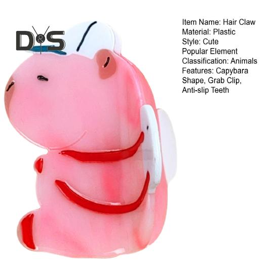 Заколка для волос в форме капибары, противоскользящие зубцы, женская заколка для волос, большой зажим для волос, аксессуар для волос
