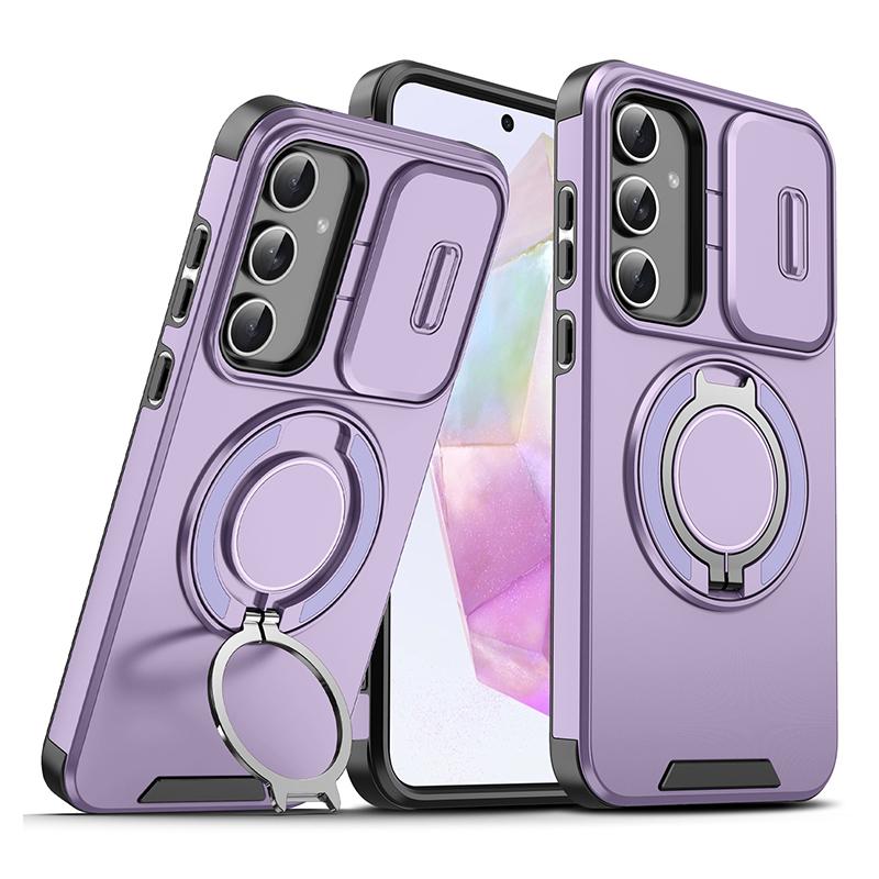 Магнитный чехол для телефона для Samsung Galaxy A55 A56 A36 A26 A54 A14 A35 A25 A15 A16 5G Складная подставка Сдвижная крышка для защиты камеры