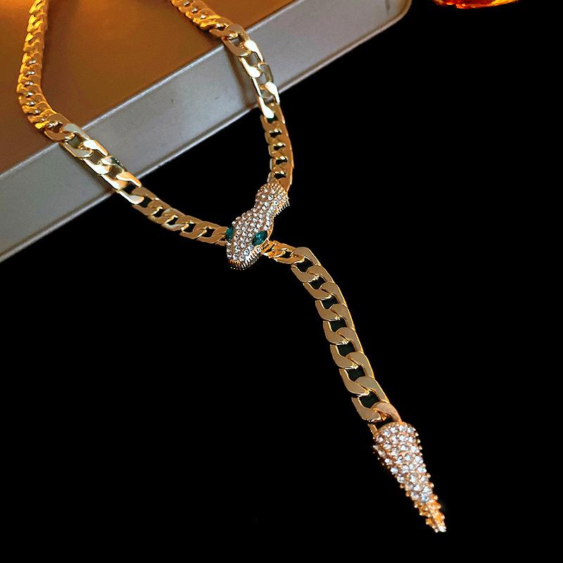 Ожерелье в форме змеи со стразами для женщин, цепочка-чокер, ювелирное изделие, подарок