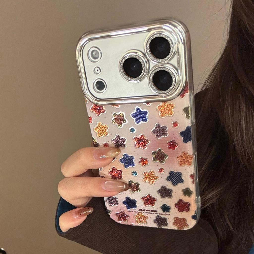 Креативный цветной чехол для телефона со звездами, совместимый с iPhone 16, iPhone 17 и iPhone 17 Pro Max