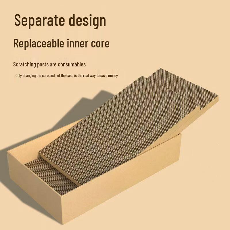Cardboard Box Cat Scratch Toy: Durable, All-Season Corrugated Paper with Cat Paw Design, Extra Large Size.