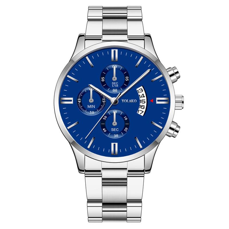 Watch Business Watch Quartz Leather Date Calendar Watch Clock Stainless Steel Luxury Men's Fashion Three Eyes Six Pin Calendar Men's Watch AVE