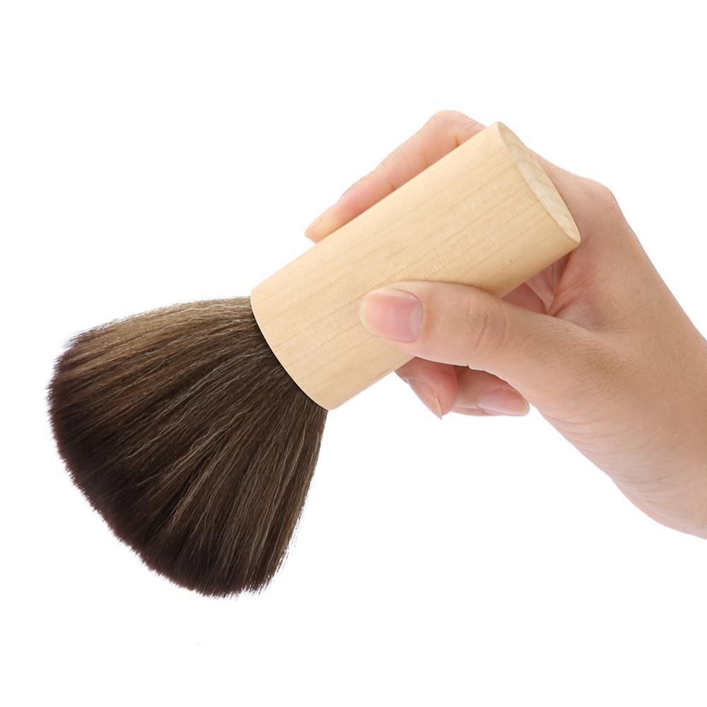 Anti-Static Neck Duster Brush Wood Handle Barber Cleaning Brush For Barber Shop