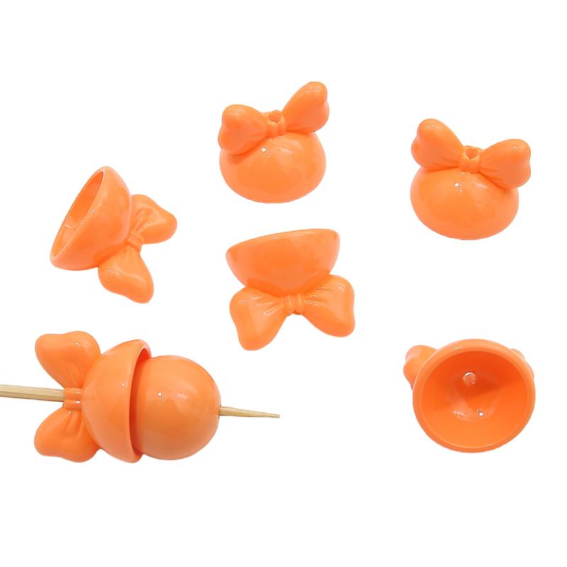 4 шт. 20 мм акриловые бусины с бантиком в виде кролика, подвески для ожерелья, брелок, сделай сам, изготовление ювелирных изделий