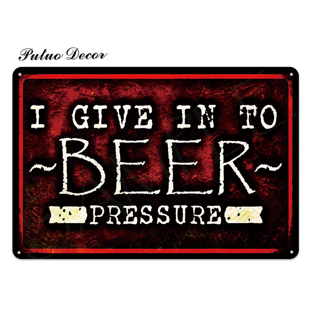 Mfoever Tin Decor Funny Beer Tin Sign Plaque Metal Plate Vintage Iron Poster Wall Art Painting for Pub Club Man Cave Bar Decoration