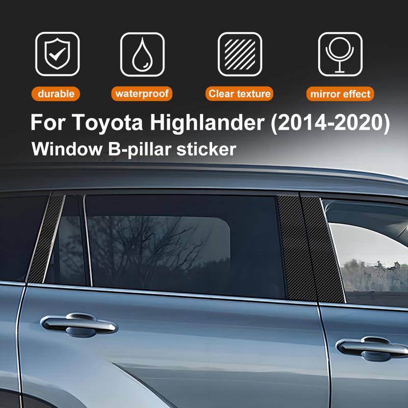 Для Toyota Highlander Crown Kluger 2014-2020 2015 2016 2017 2018 2019 Накладка-стикер на стойку двери B Pillar.
