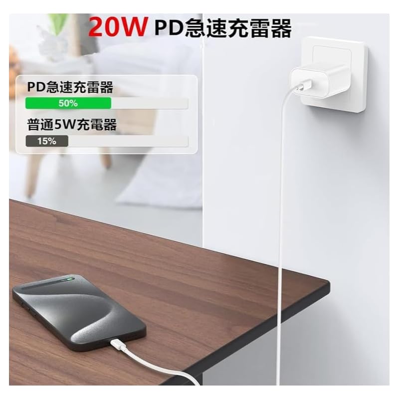 USB C Cable Genuine PD Compatible 20W Fast Charging USB-C & Data Transfer High Durability Prevention of Disconnection Video Output Not Possible Type