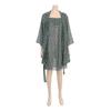 Flocking Flower Chiffon Frill Full Slip Robe Set Afs4640s Agw4640r