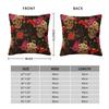 Floral Skulls Goth Square Pillowcase Polyester Linen Velvet Creative Zip Decor Car Cushion Cover