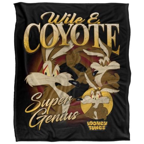 Looney Tunes Super Genius Bootleg Wile E Coyote Blanket