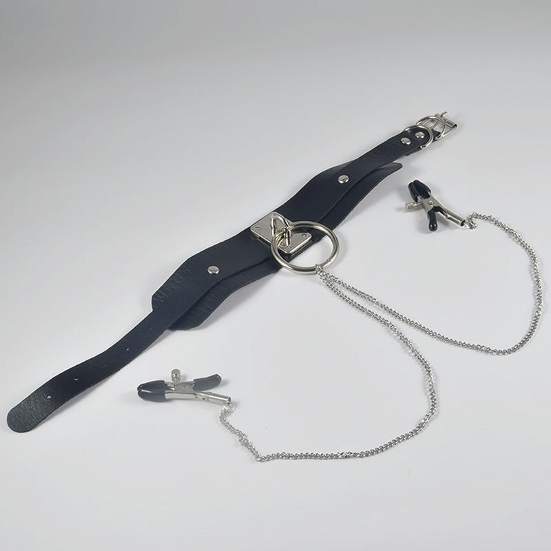 1 шт. Кольцо для соска с колье-чокером в стиле панк, длинная цепочка, штанга для пирсинга сосков, ювелирные изделия