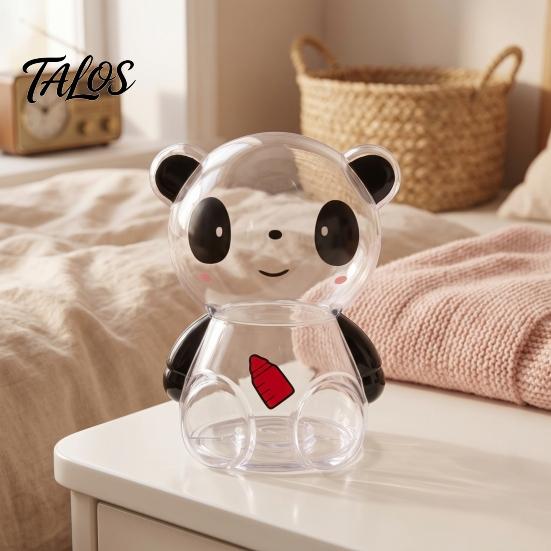 Break Resistant Piggy Bank Clear Panda for Kids, Plastic Cash Coin Bank, Money Saving Jar Box Decoration, Christmas Birthday Girls Boys