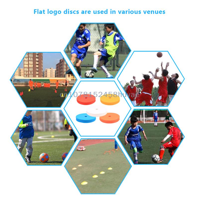 10 Pcs Soccer Flat Cones Marker Disc With Holes Landmark Pad Football Basketball Training Aids Sports Training Equipment