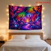 Unique Large Vibrant Galaxy Forest Tapestry Wall Decor Bohemian Cosmic Spectrum Art for Bedroom Living Room Polyester Hanging