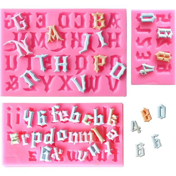 Letters Molds And Numbers Molds, 0-9 Number And 26 Letters Silicone Molds,Fondant Mold Chocolate Molds,Cookie Cutters,For Baking Desserts And Cake