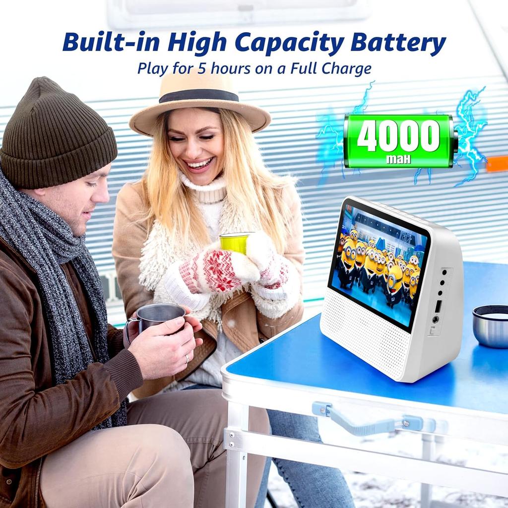 Портативный DVD-плеер с экраном, 7''HD 1024*600 цифровой экран, 4000 мАч аккумулятор, высококачественный стереозвук, пульт дистанционного управления, синхронизация с телевизором, возобновление воспроизведения