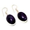 Russian Charoite Gemstone 925 Silver Plated Handmade Jewelry Earring 1.32"