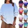Women's Fashion Casual Round Neck Loose Long Sleeve Gradient Color Sweatshirt