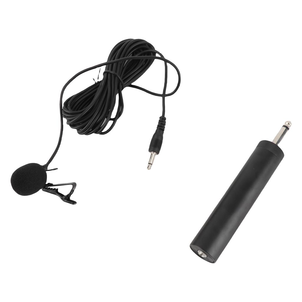 Wired Lavalier Microphone Noise Canceling Omnidirectional Condenser Lapel Mic with 3.5mm 6.5mm Jack for Instrument Mixer