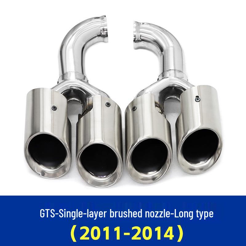 Порше Кайен (2011-2014 гг.) Черные насадки на глушитель GTS с четырьмя выхлопами для модификации труб