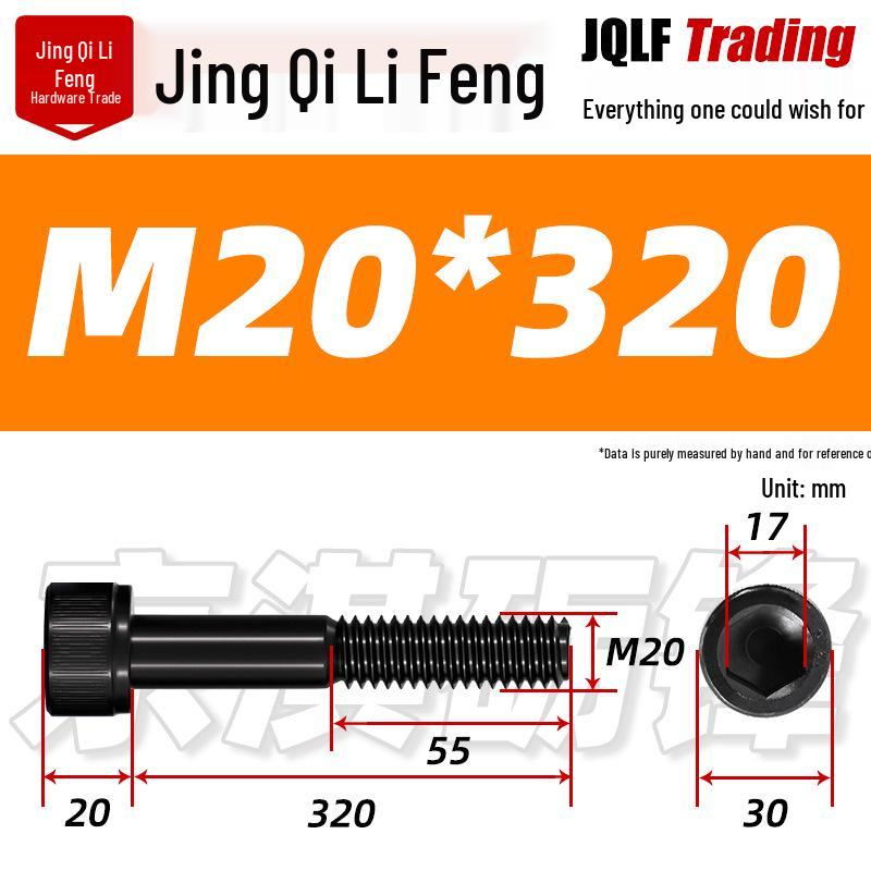 M20-M27 High Strength Blackened Hex Socket Head Cap Screw with Knurled Cylindrical Half Thread