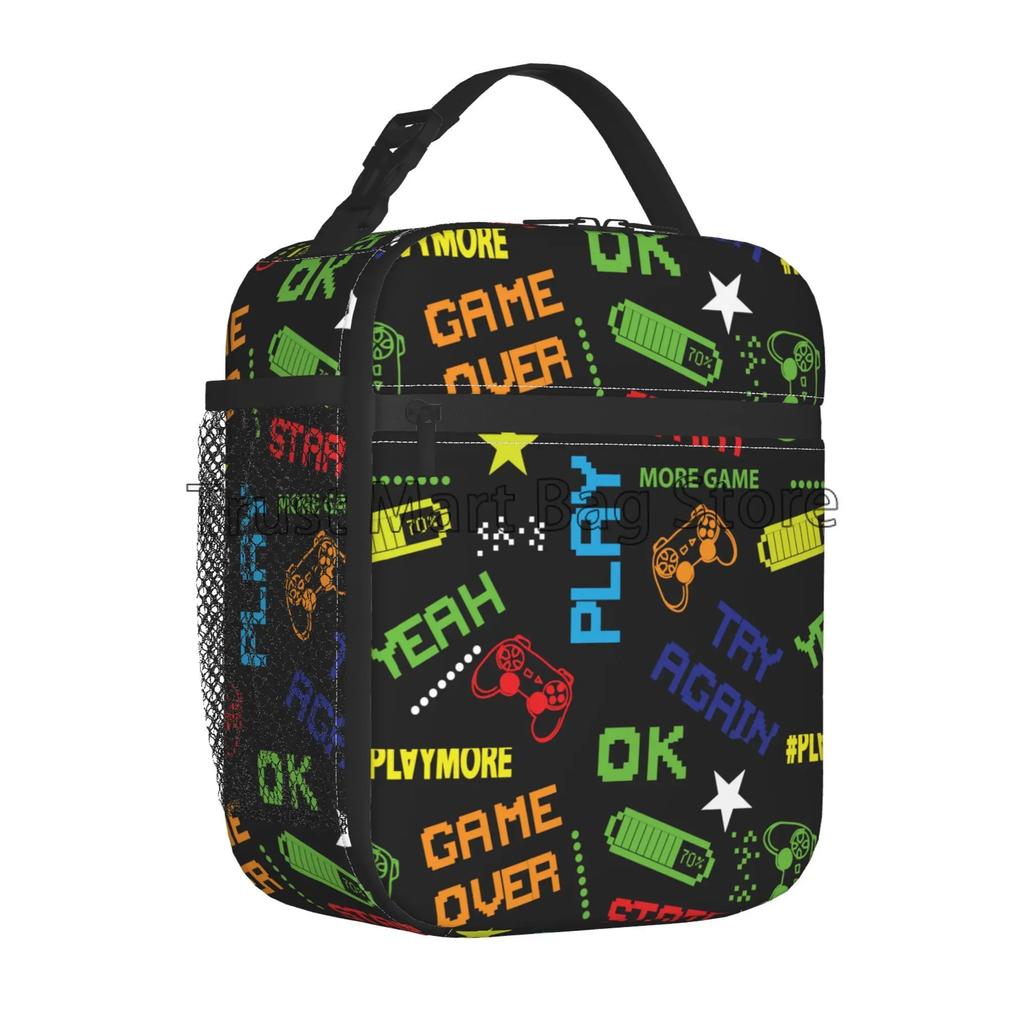 Контроллер для видеоигр, изолированный ланч-бокс, геймпад, водонепроницаемый портативный термосумка для ланча Bento для школы, путешествий, пикника, пляжа