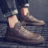 Модные весенние и осенние новые черные мужские кожаные ботинки в британском стиле, деловые мужские повседневные рабочие ботинки, однотонные мужские зимние ботинки