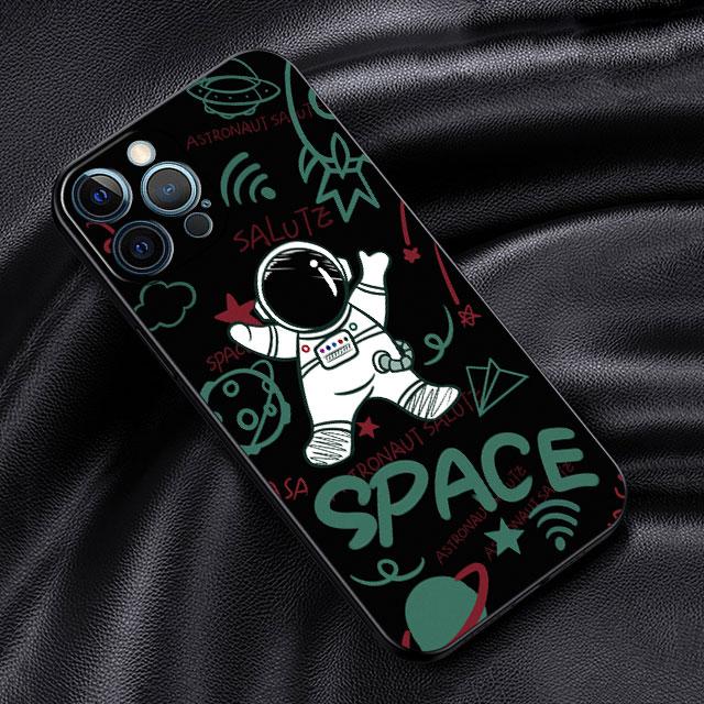 Мягкий чехол для Apple iPhone 11 13 Pro Max 14 12 Mini 7 8 Plus X XS XR SE 2020 6 6S 5 5S Чехол для телефона Funda Мультяшный Крутой Астронавт