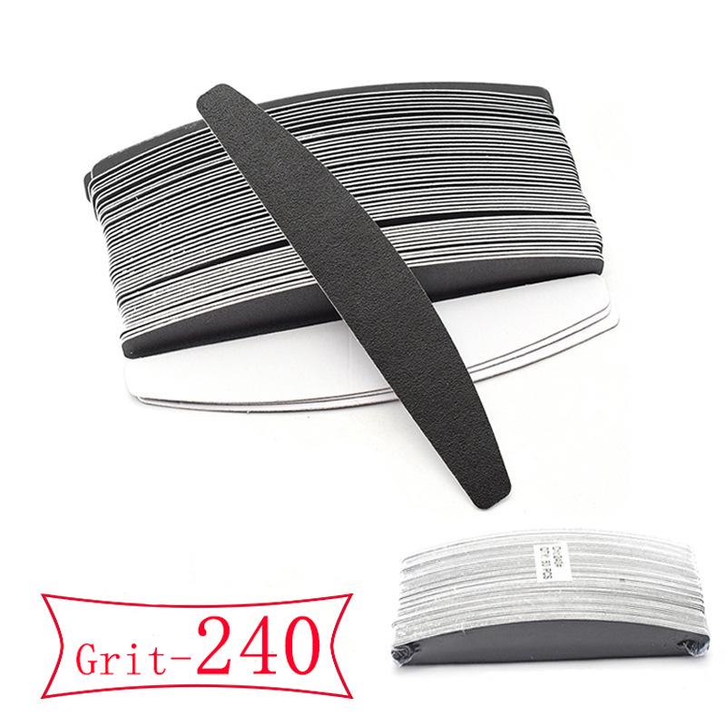 Tearable Gray-White Sanding Sheets: Replaceable Half-Moon Nail File with Stainless Steel Core for Shaping and Nail Art