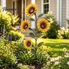 Decorative Lawn Stakes Vintage Sunflower Hummingbird Feeder, Metal Garden Stake Water Station, Bird Watching Gifts for Gardeners Floral Feeding