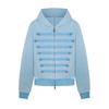 Womens Slim Fit Hooded Sweatshirt Street Style Washed Distressed Zip Up Hoodie Casual Top