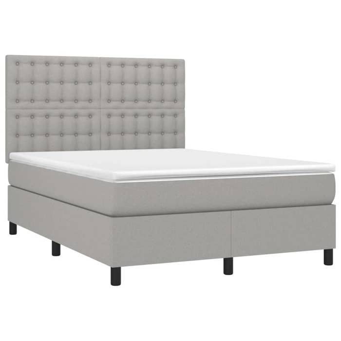 VidaXL Sommier à Lattes de Lit avec Matelas et LED, Lit Rembourré, Lit Double, Lit Adulte de Chambre à Coucher Intérieur, 3135189