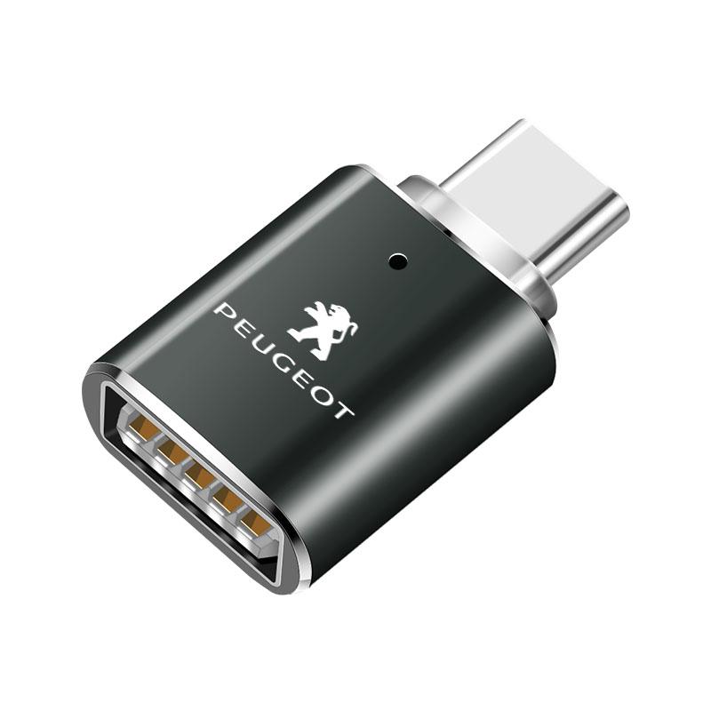 Type C OTG Male To USB Female Adapter Converter Connector For Peugeot 206 307 308 207 3008 208 407 508 2008 5008 301 406 408 607
