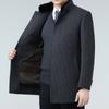 High-end Cashmere Coat for Men, Medium-length Double-sided Woolen Mink Stand-up Collar, Down Bile Business Middle-aged Dad Winter Coat