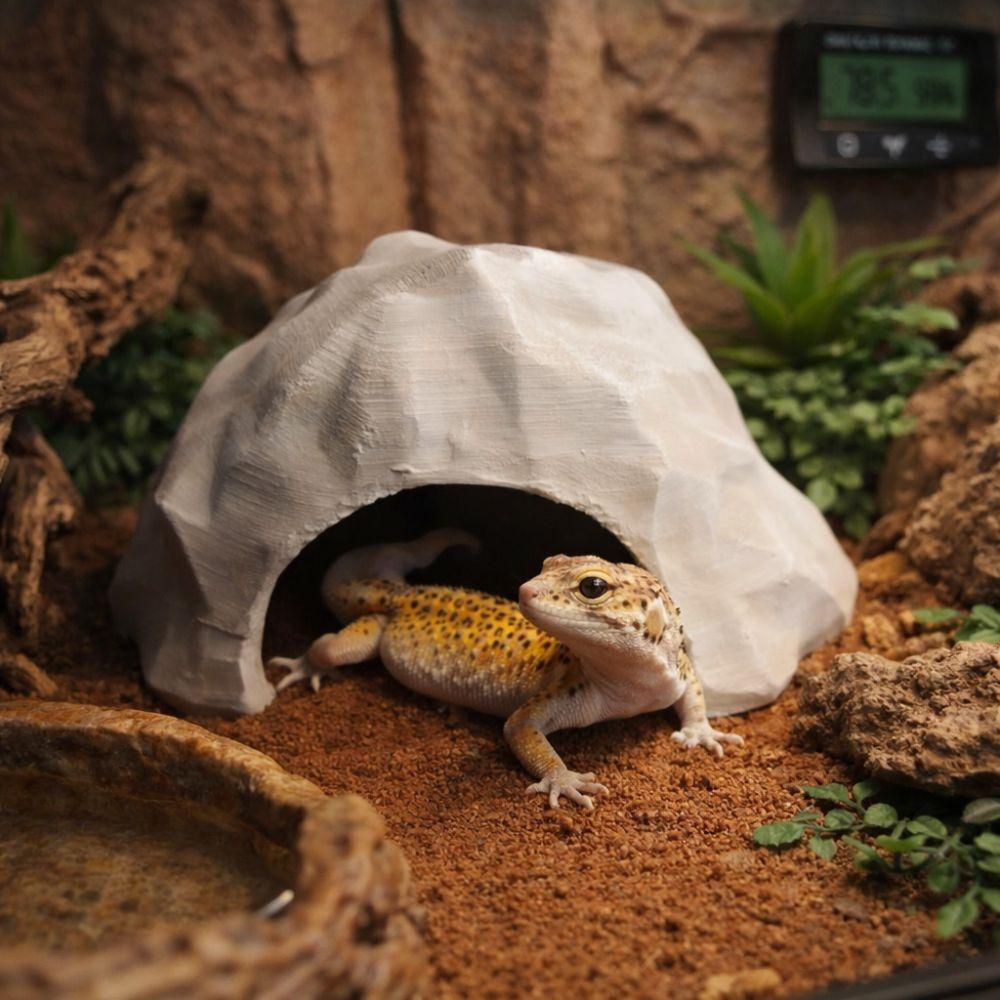 Stable Reptile Habitat Realistic Hidden Cave Shelter for Lizards Turtles