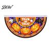 Festive Pumpkin Window Hanging Halloween Semi Circle Bunting Banner, Bat Porch Yard Decor, Front Door Ornaments Spooky Flag for Indoor Outdoor