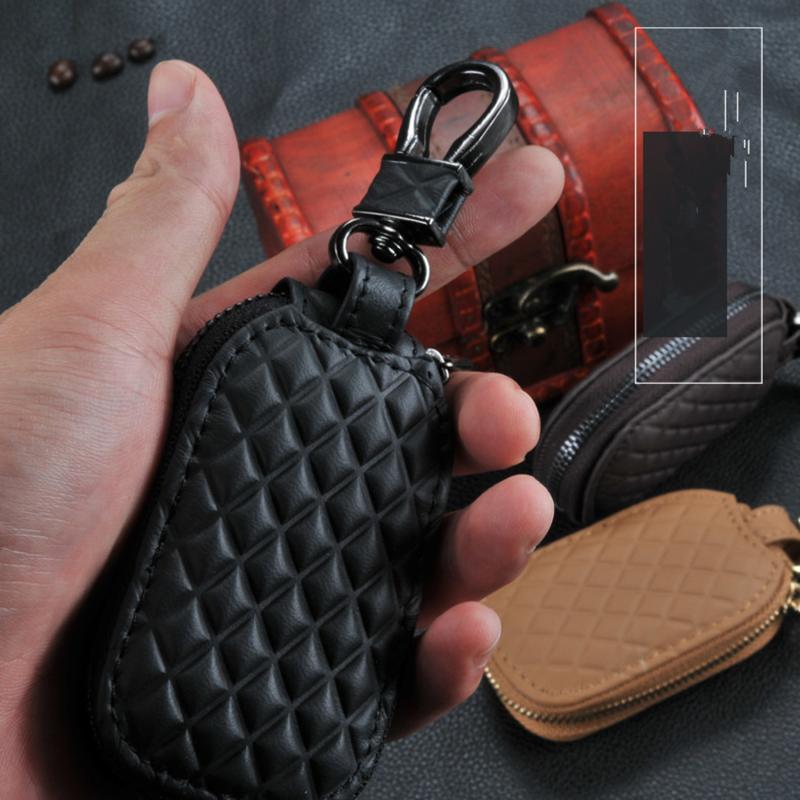 Cowhide Car Key Holder Motorcycle Mini Car Key Holder Access Card Key Storage Bag