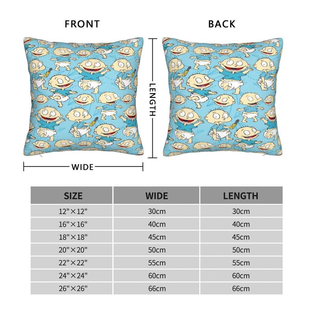 R-Rugrats Reptar & Character Print Pillowcases Fashion Pillow Case For Living Room Bed Chair Design Pillow Cover
