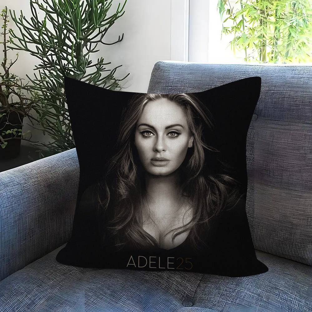 Singer Adele black Doublesided Printed pillow cover Short plush Suitable living rooms bedrooms sofas throw cushion cover