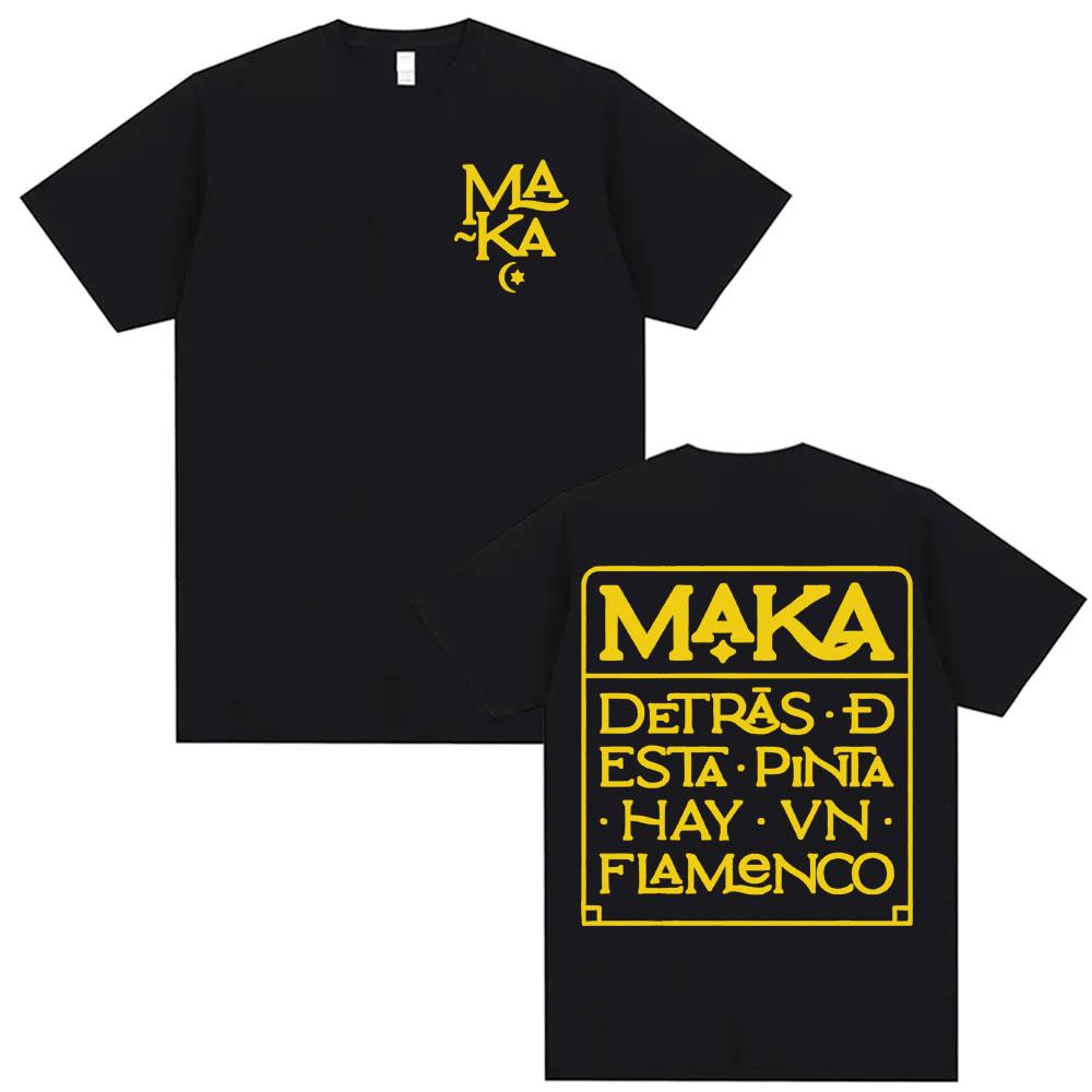 Rapper Maka Aura Tour Album 2025 T Shirts for Unisex Women Vintage Style Harajuku Street Tshirt Casual High Quality Cotton T Shirt