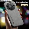 KEYSION Luxury Retro Leather Case for Huawei Mate 60 Pro + 50 Pro Soft Silicone+PC Shockproof Phone Back Cover for HONOR X9A 5G