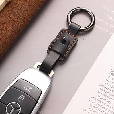 Автомобильный кожаный брелок ручной работы можно повесить на пояс, персонализированный, в стиле ретро, креативный, многофункциональный шнурок для ключей, первый слой коровьей кожи