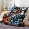 1PC Demon Slayer Kimetsu No Yaiba Patterned Flannel Blanket Suitable For All Seasons For Home Decor Warmth And Comfort Gifts Holiday Present