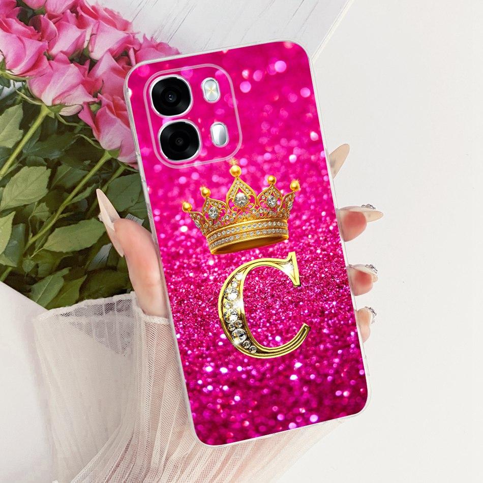 Для OPPO A6s CPH2789 2026 Модный чехол для телефона с буквой и короной Для Oppo A6S 5G Мягкие силиконовые чехлы из ТПУ