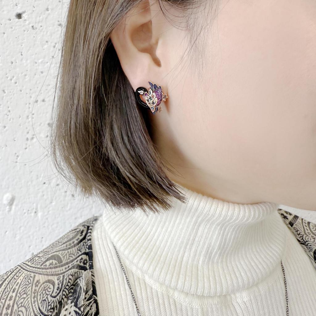 Anna Sui Серьги с мотивом лебедя SAME1510 XX