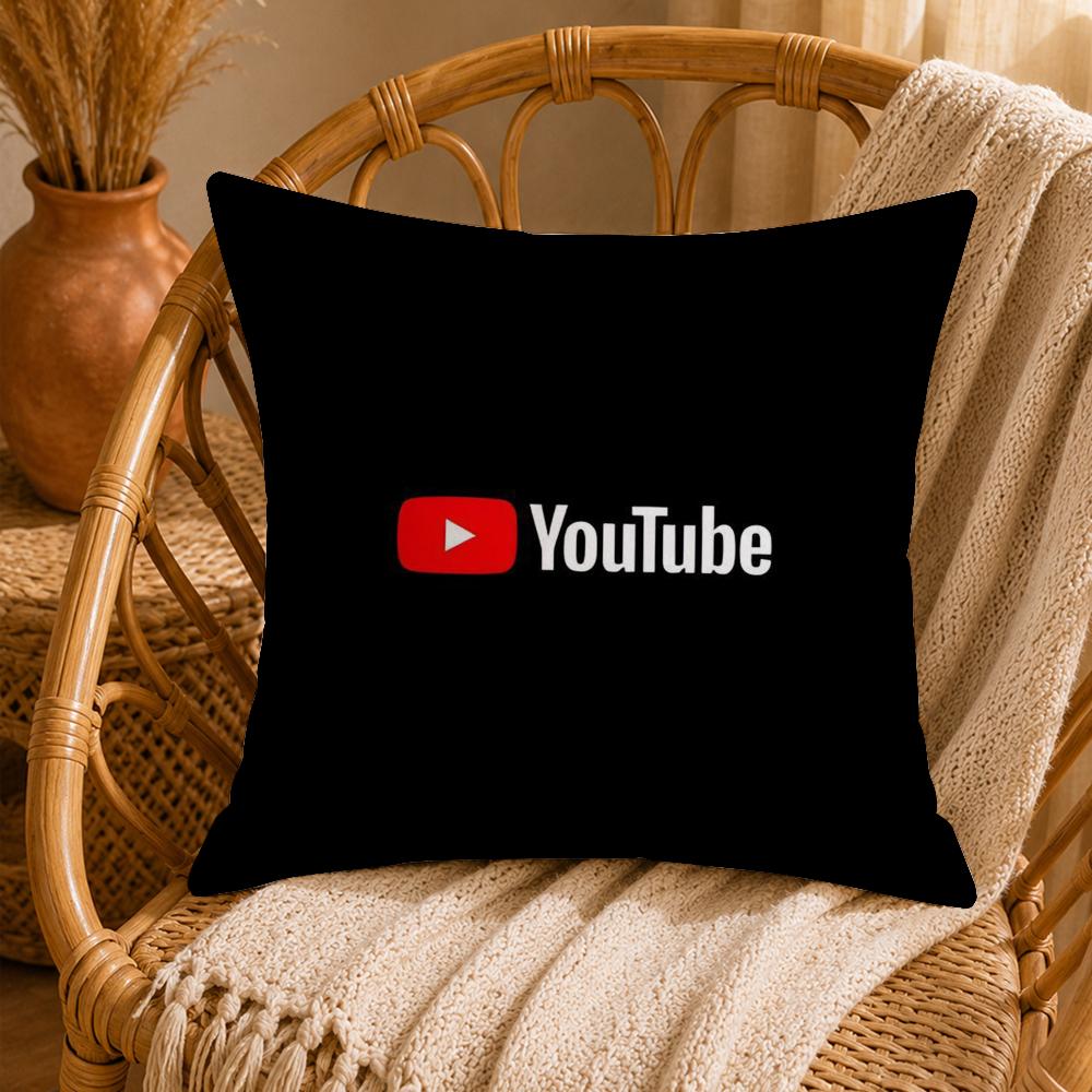 Streaming YYouTubeS Cushion Cover Ultra Soft Pillowcase CloudLike Comfort Fabric with Concealed Zipper